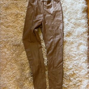 Lysse Brown Vegan Leather Pants NWT small